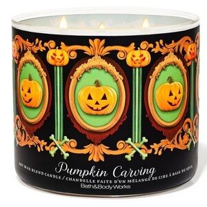 Bath & Body Works Pumpkin Carving 3-Wick Candle - Black and Orange